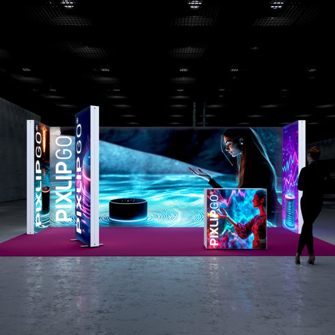 10x20 Booth Backlit Display Kit 08 - PIXLIP USA